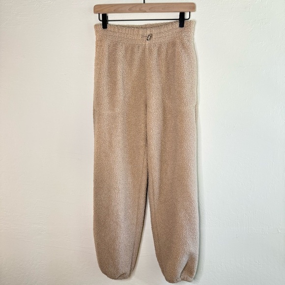 Abercrombie & Fitch Sunday Sherpa Joggers Sesame Size Small - Picture 2 of 8